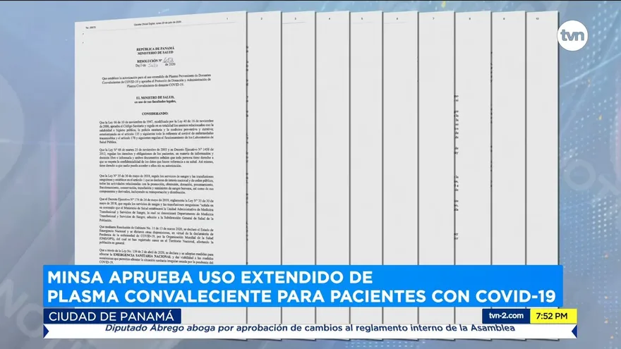 Minsa autoriza el uso extendido del plasma convaleciente.