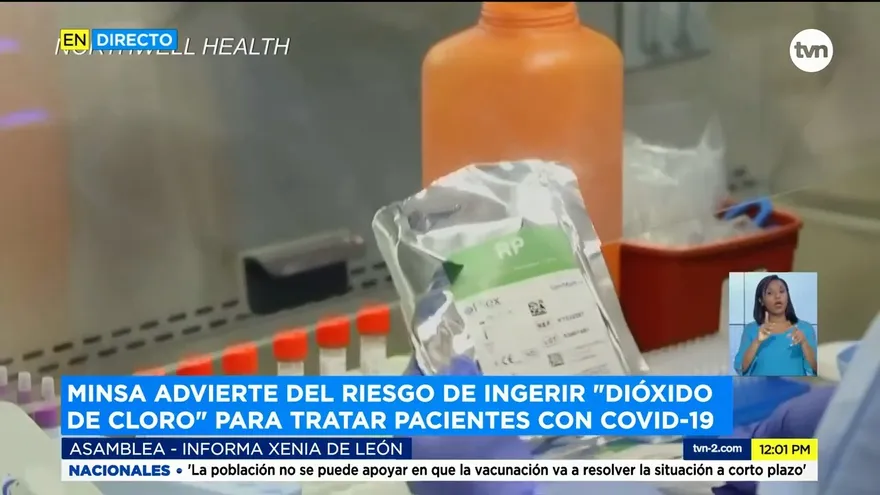 Advierten del riesgo de ingerir dióxido de cloro para el tratamiento de la Covid