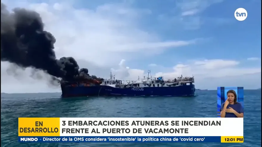 Embarcaciones pesqueras se incendian en costa cercana a Puerto de Vacamonte