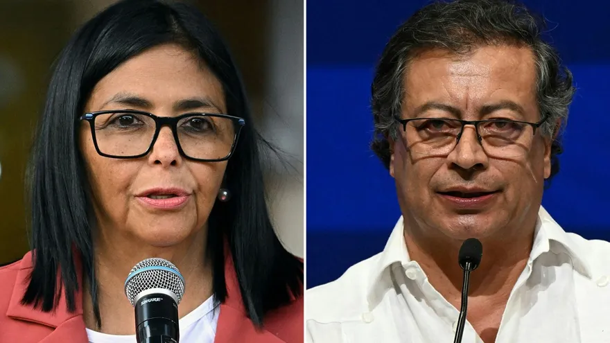 Los mandatarios Gustavo Petro y Delcy Rodríguez