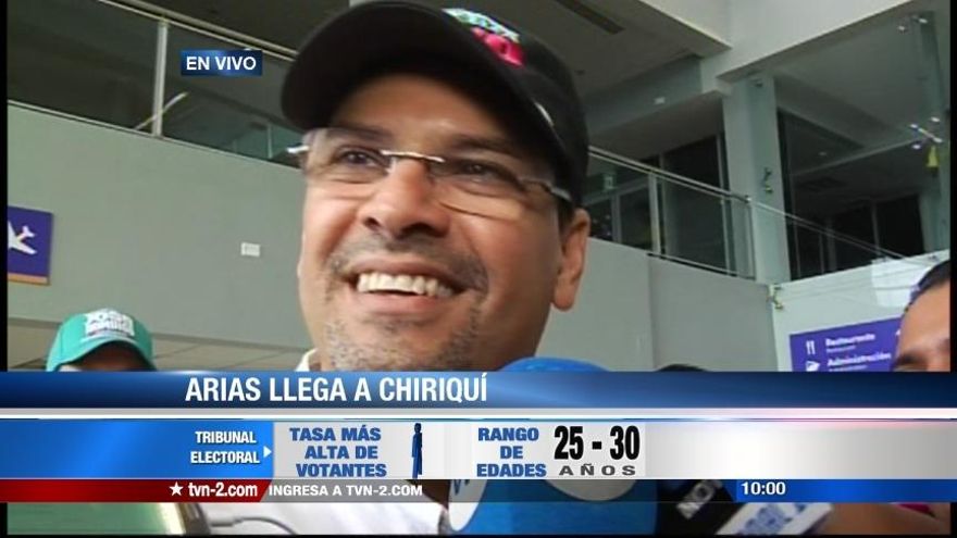 José Domingo Arias llega a Chiriquí