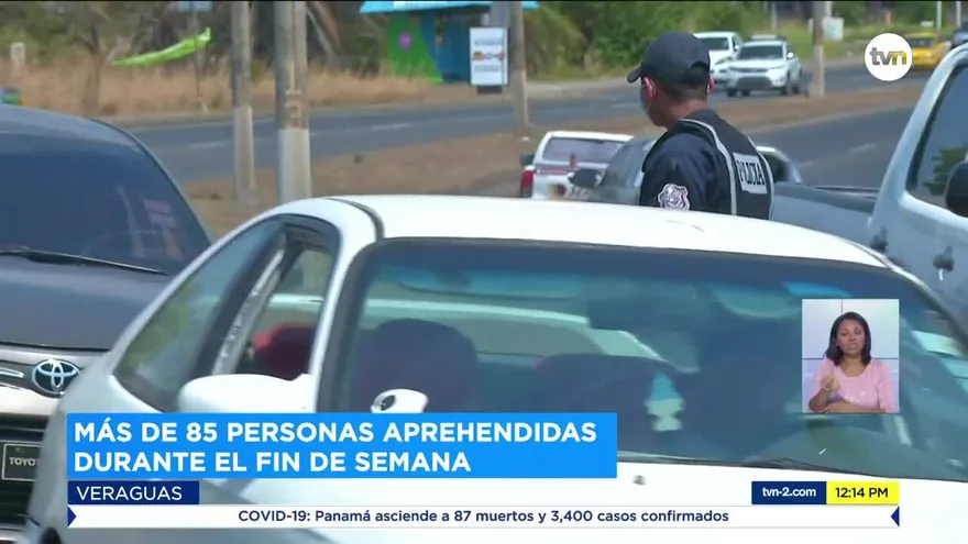 Policía de Veraguas mantiene fuertes operativos para capturar a personas que violan la cuarentena