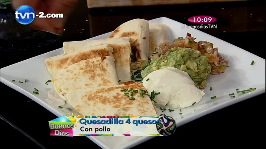 Receta - Quesadillas 4 quesos con pollo