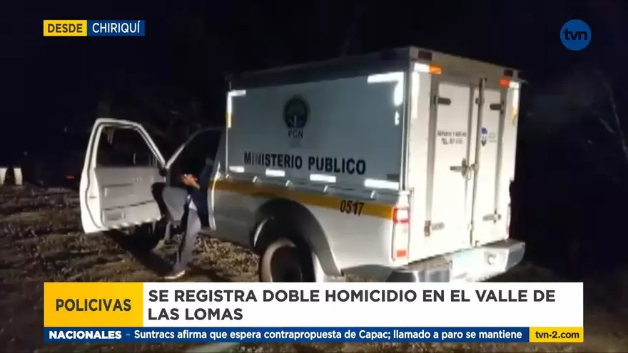 Reportan doble homicidio en Chiriquí