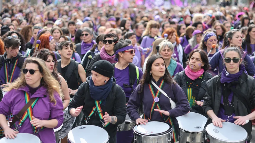 Manifestaciones en el Día Internacional de la Mujer en España.