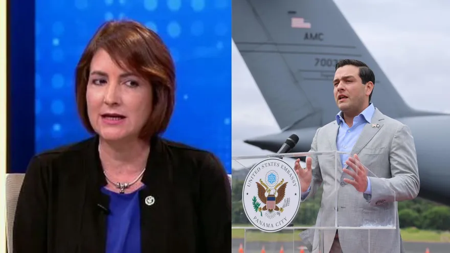 Annette Planells y el embajador de Estados Unidos en Panamá, Kevin Marino Cabrera.