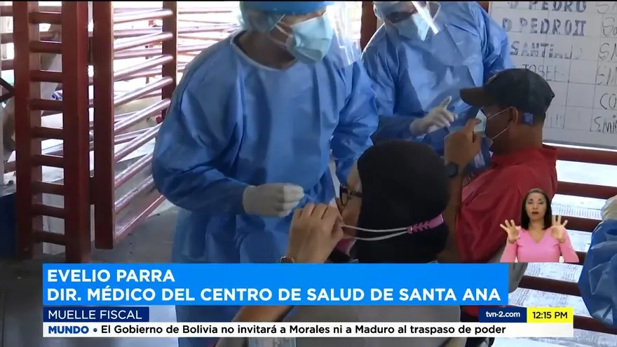 Marinos y viajeros son hisopados en el Muelle Fiscal para detectar casos de Covid-19