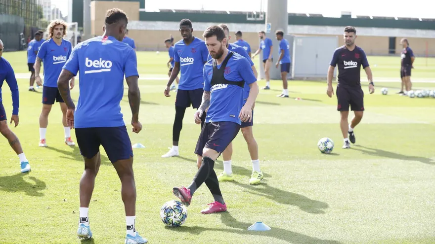 Messi vuelve a entrenar con el grupo a dos días de jugar contra el Borussia