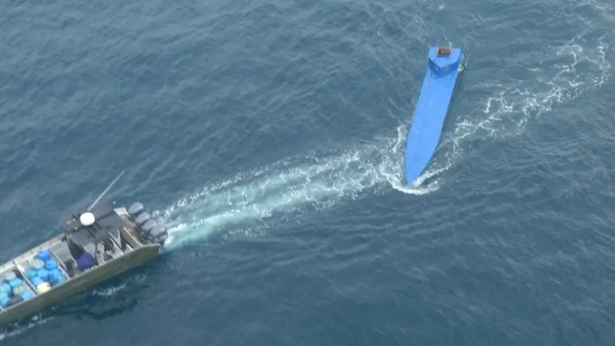 Sumergible del narcotráfico.