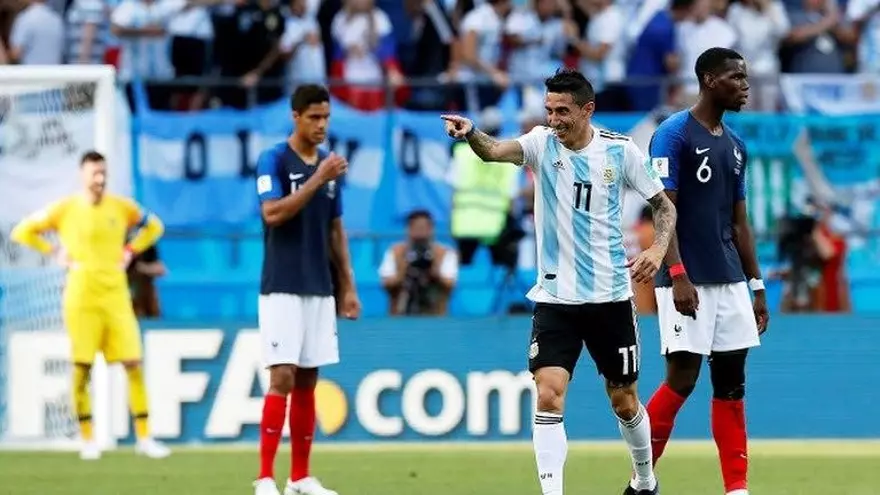 Gol de Ángel Di María. Francia 1-1 Argentina