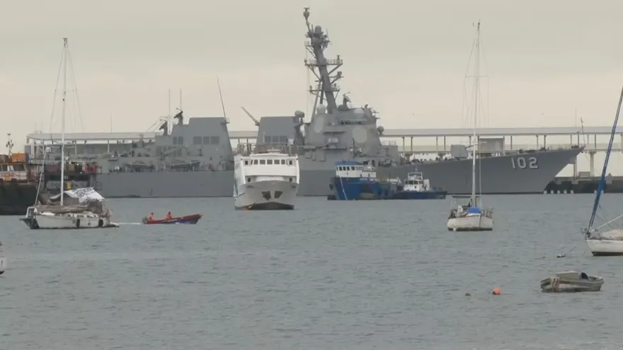 Buque de la armada estadounidense en aguas panameñas
