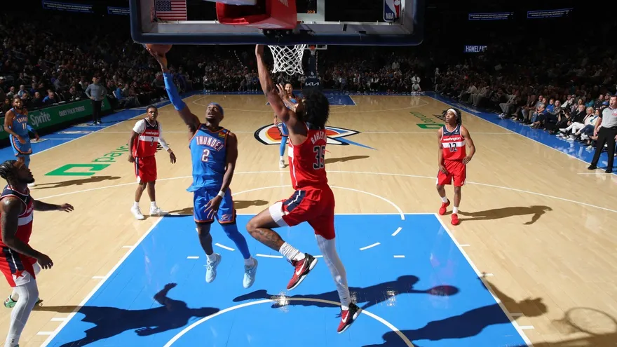 Acción de la NBA Oklahoma Thunder vs Washington Wizards