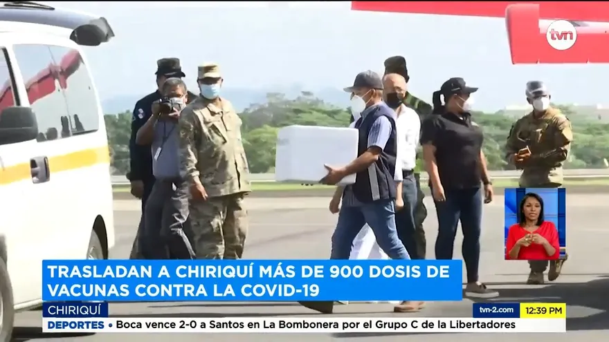 Un total de 900 dosis de vacunas contra el COVID-19 llegan a Chiriquí