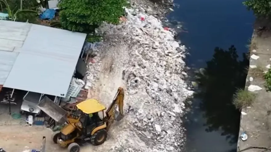 cauce del río Abajo, en el sector de Puente del Rey, en Panamá Viejo