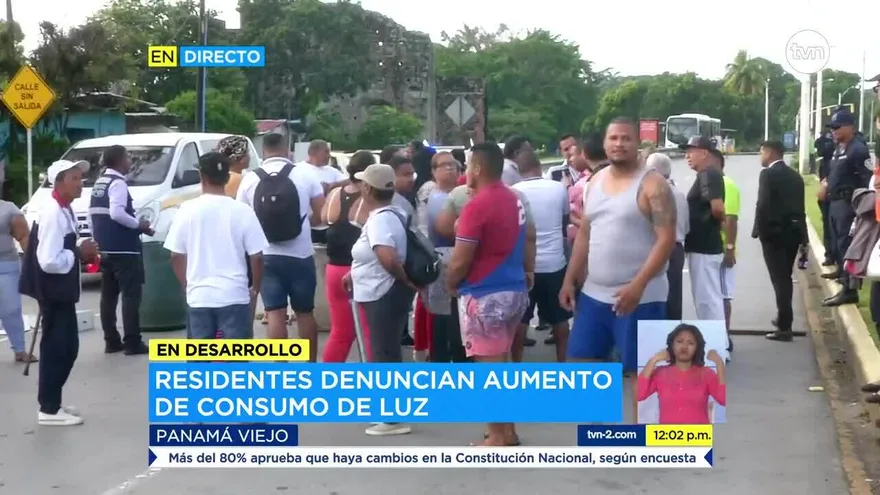 Protestan en Panamá Viejo por aumento en recibos de luz