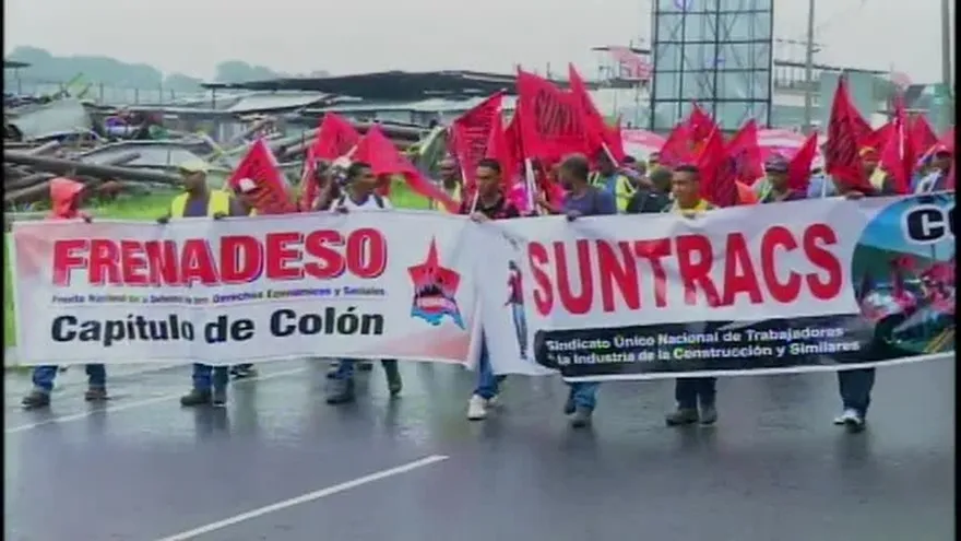 Protesta en Colón de Suntracs y Frenadeso