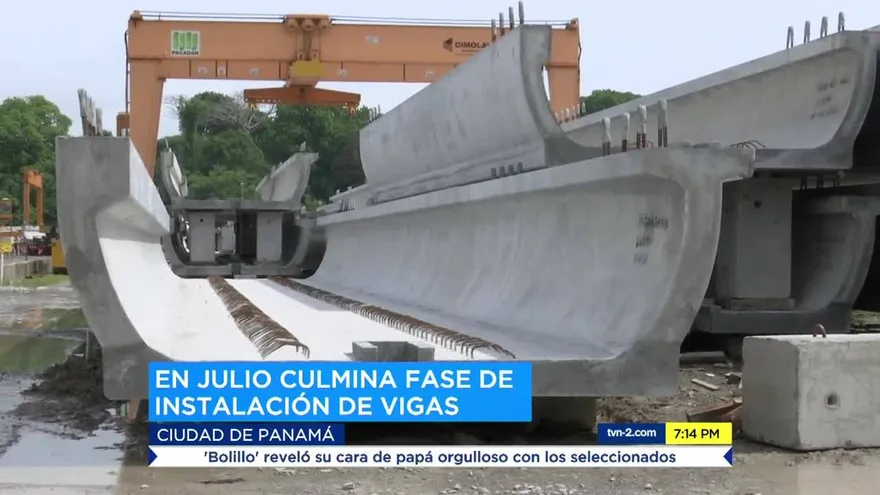 Instalan última viga U en construcción de Línea 2 del metro