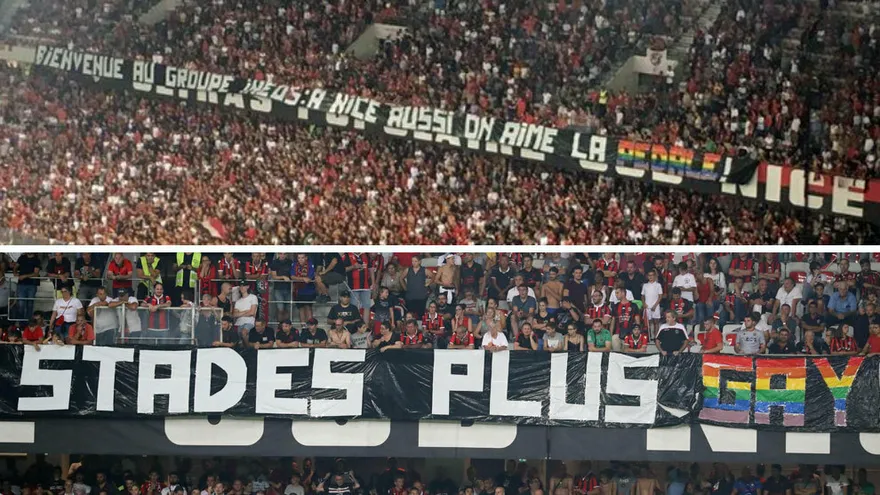 Interrumpen brevemente el partido Niza-Marsella por homofobia