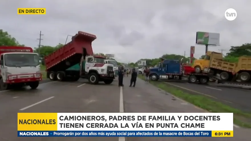Cierres en Punta Chame de camioneros, docentes y sociedad civil