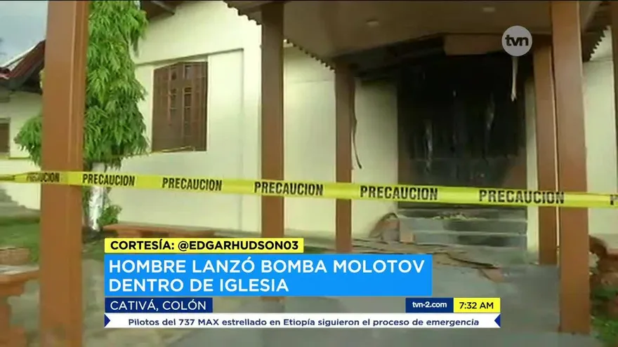 Investigan lanzamiento de una bomba molotov en una iglesia en Colón