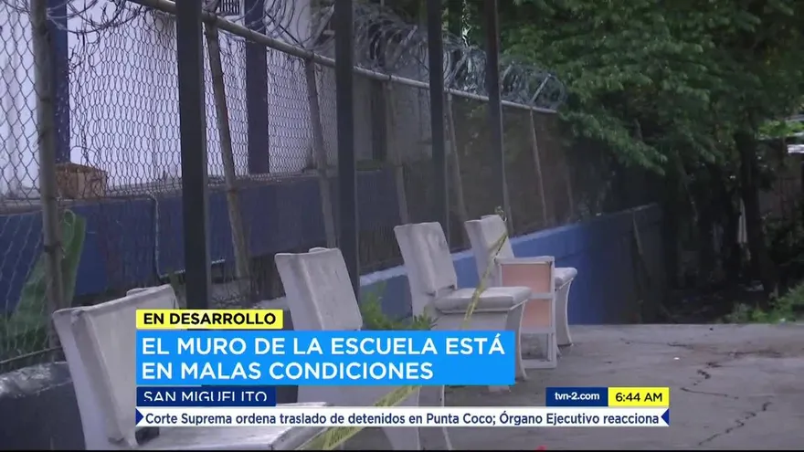 Padres de familia de una escuela en San Miguelito temen por muro en malas condiciones