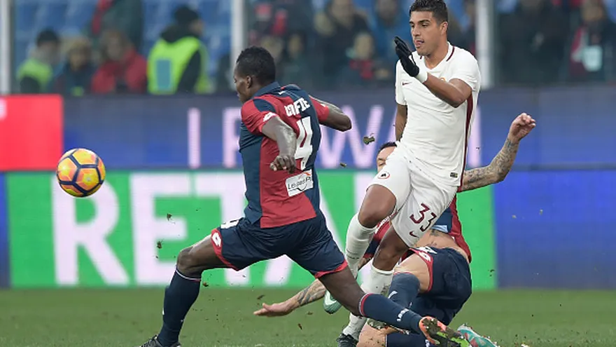 Acción del partido entre Génova y la Roma