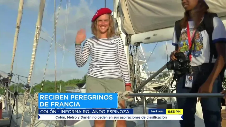 Peregrinos franceses arriban a Colón por mar para participar en la JMJ