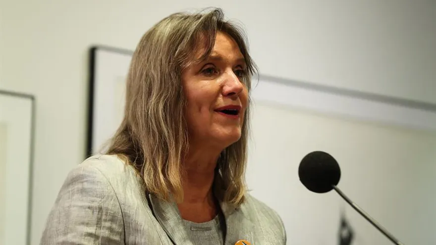 En la imagen, la representante de la Organización de las Naciones Unidas en El Salvador, Birgit Gerstenberg