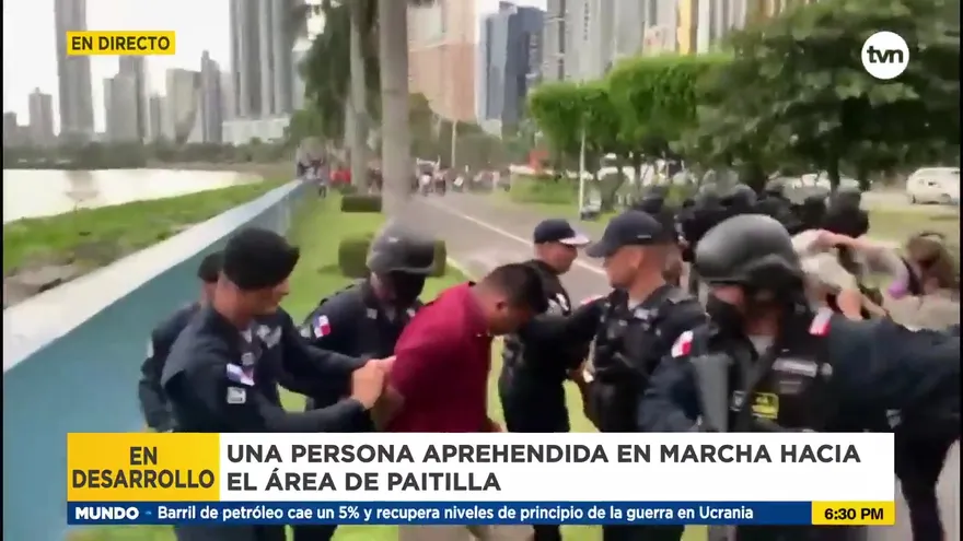 Un detenido en marcha en Paitilla
