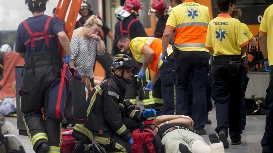 Accidente de un tren de cercanías en Barcelona deja 54 heridos