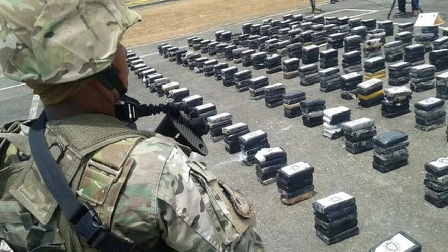 Cargamento de droga decomisado en Panamá.