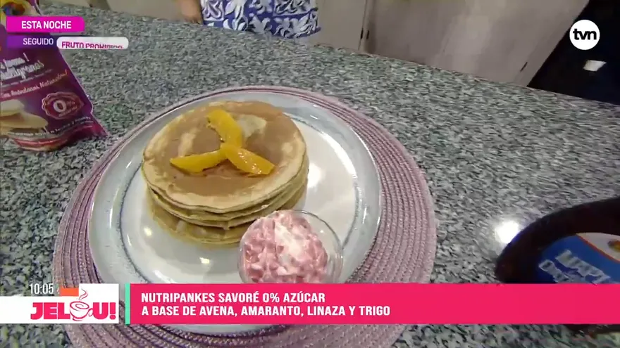 Receta: Nutripancake con queso crema y fruta