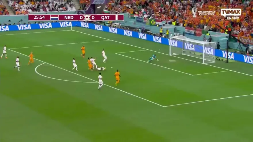 Países Bajos vs Catar. Gol de Países Bajos anotado por Cody Gakpo