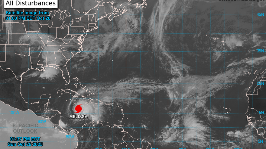 Huracán Melissa aumenta la amenaza sobre Jamaica.