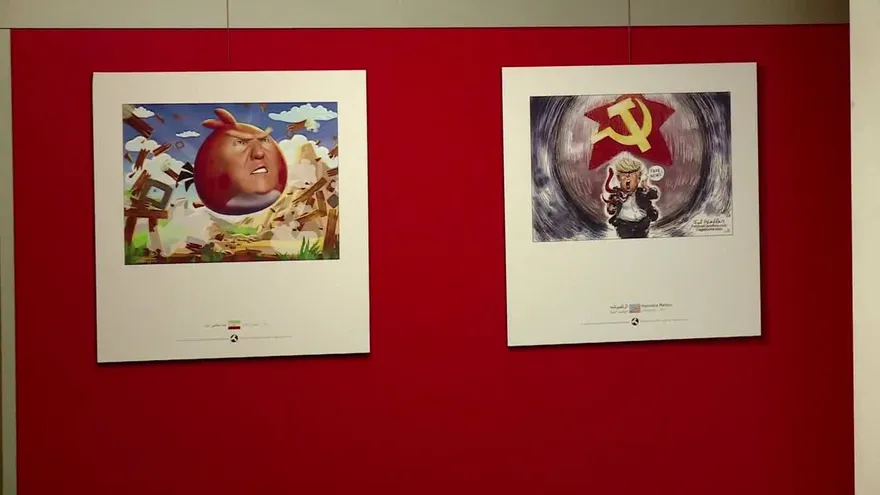 Irán abre exposición de caricaturas de Donald Trump