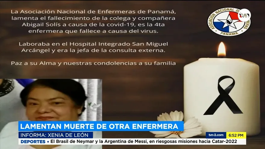 Muere otra enfermera por COVID-19