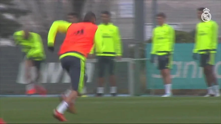 Cristiano y Benzema marcaron estos golazos en el entrenamiento