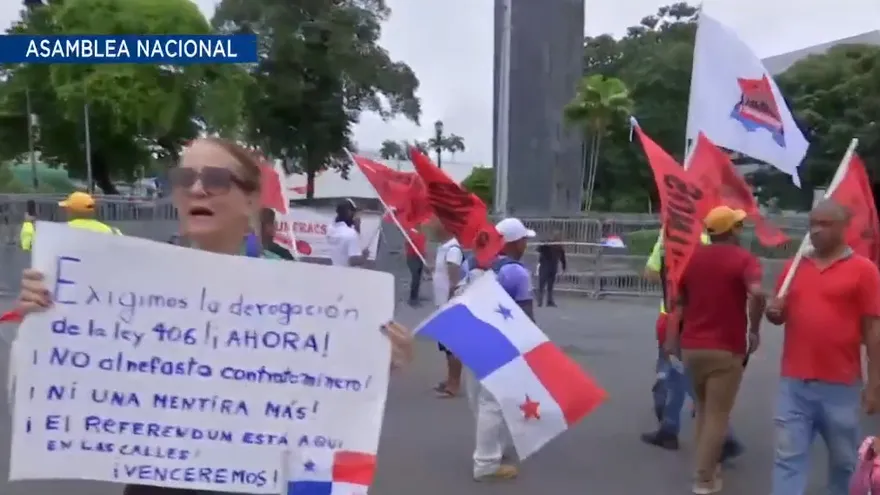 Protestas en los predios de la Asamblea Nacional