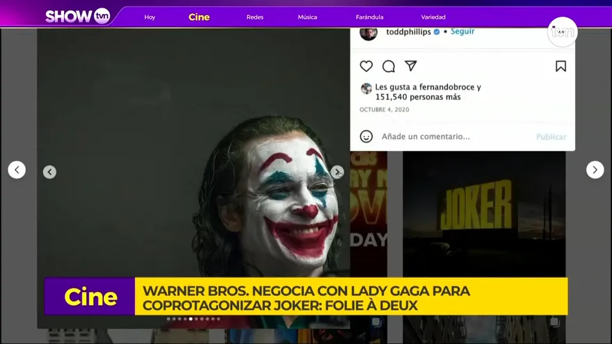 Negocio con Lady Gaga para que aparezca en el Joker 2