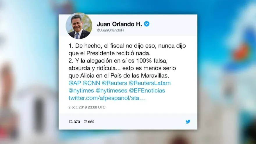 Justicia de EEUU acusa al presidente de Honduras de recibir millones del narco