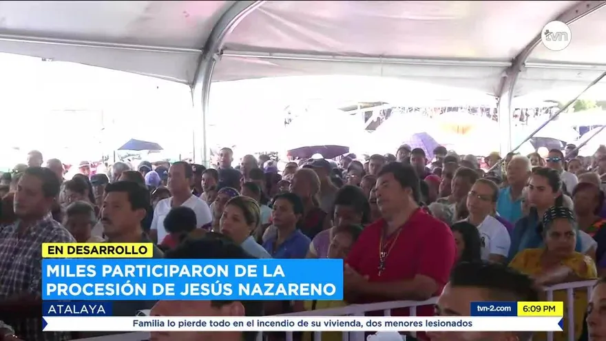 Miles acuden a Atalaya para venerar a Jesús Nazareno