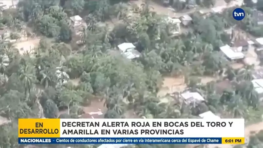 Decretan alerta roja en Bocas del Toro y alerta amarilla en varias provincias