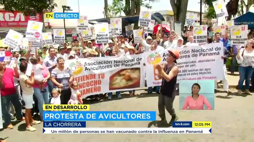 Avicultores de Panamá Oeste protestan en La Chorrera