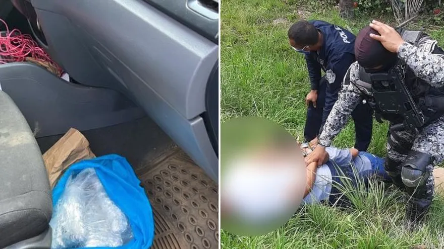 Aprehenden a dos personas que trasladaban droga en vehículo comunal de Herrera. Foto/Policía Nacional