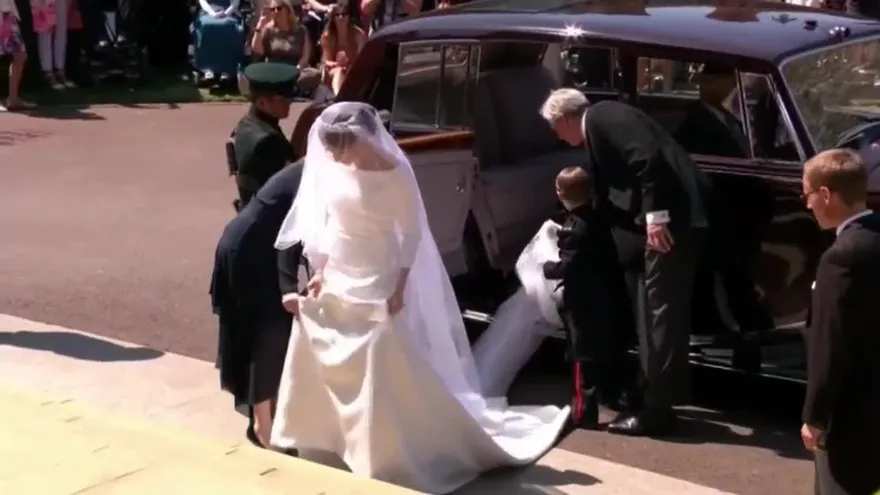 Meghan Markle llega a la capilla del castillo de Windsor