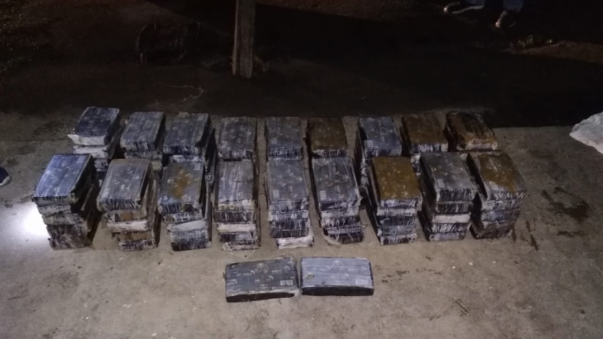 Parte de la droga decomisada