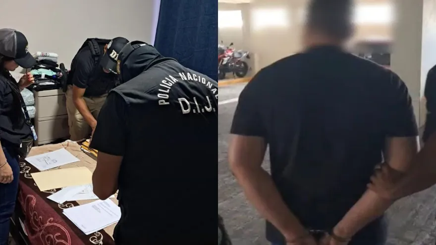 Detienen a 5 personas por falsificación de cheque de casi medio millón de dólares.