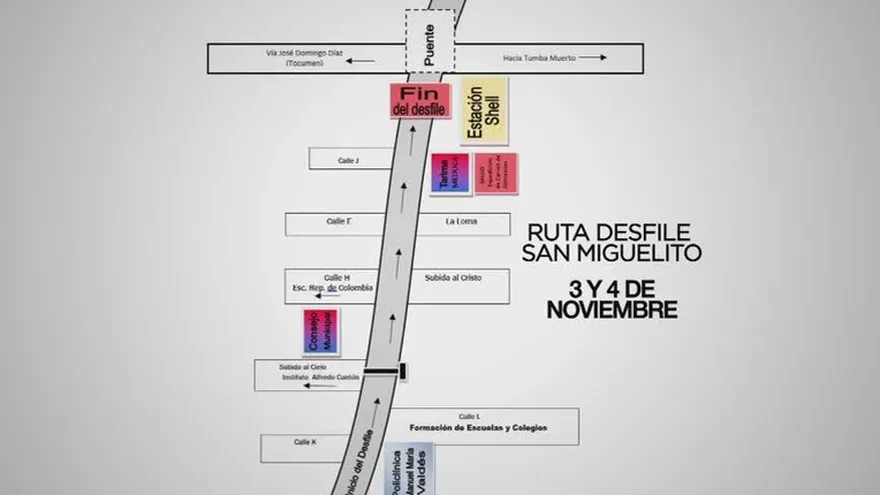 Ruta de desfiles patrios
