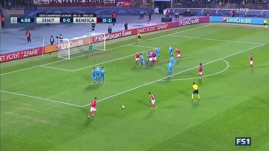 Benfica ganó 2-1 y eliminó al Zenit St. Petersburg