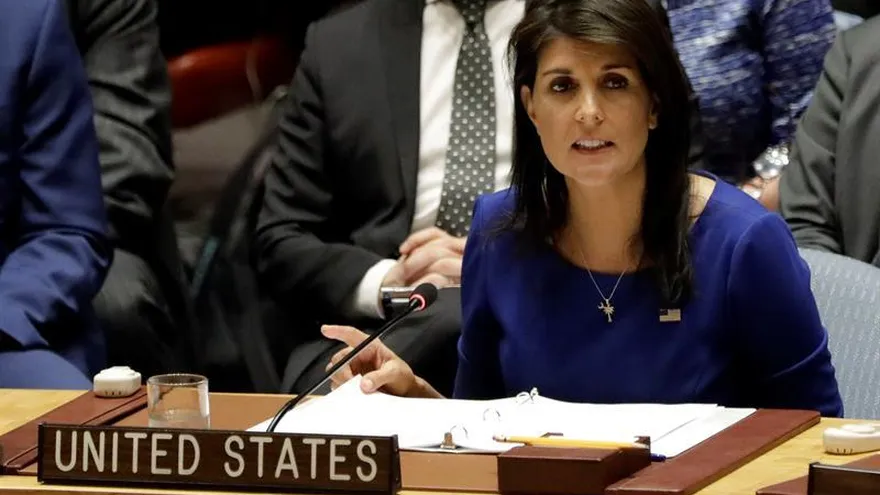 En la imagen, la embajadora de EE.UU. ante la ONU, Nikki Haley.